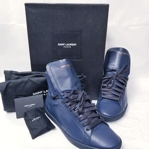 Saint Laurent Men's Navy High-Top Sneakers